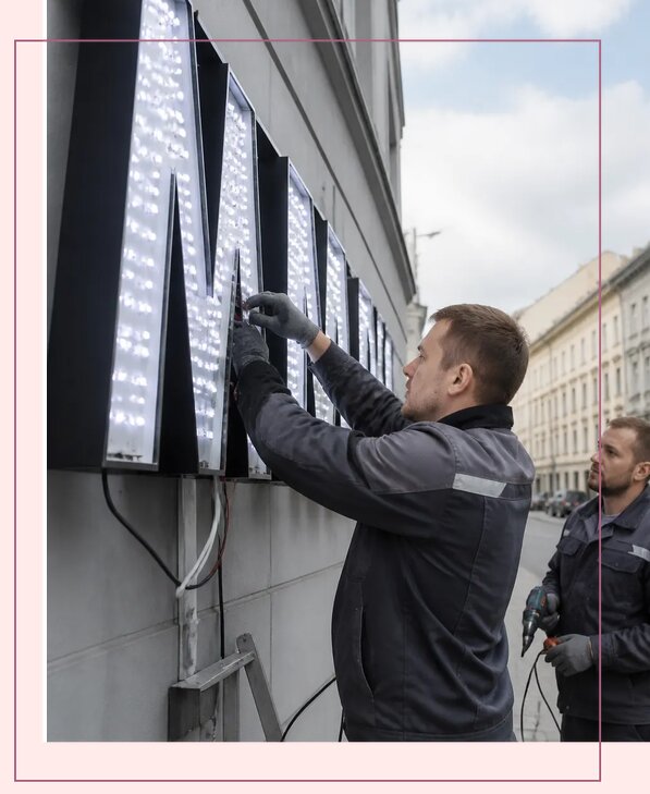Изготовление и монтаж светодиодных LED вывесок в Вятских Поляне