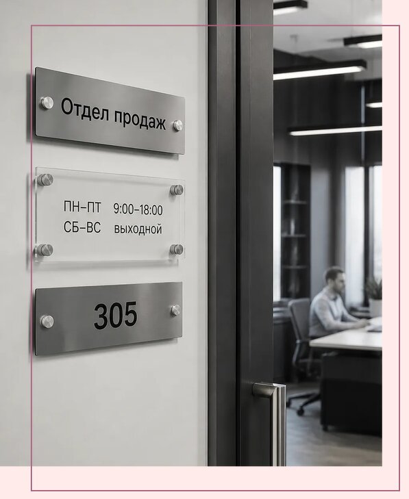 Офисные таблички на дверь в Вятских Поляне по цене от 4974 р. | Аванза-Втс